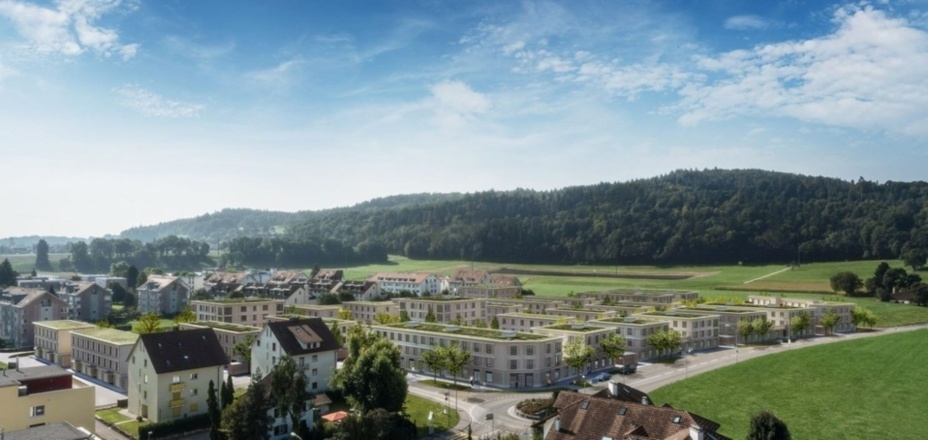 Implenia construit actuellement à Mellingen le plus grand complexe d’habitation durable de Suisse.