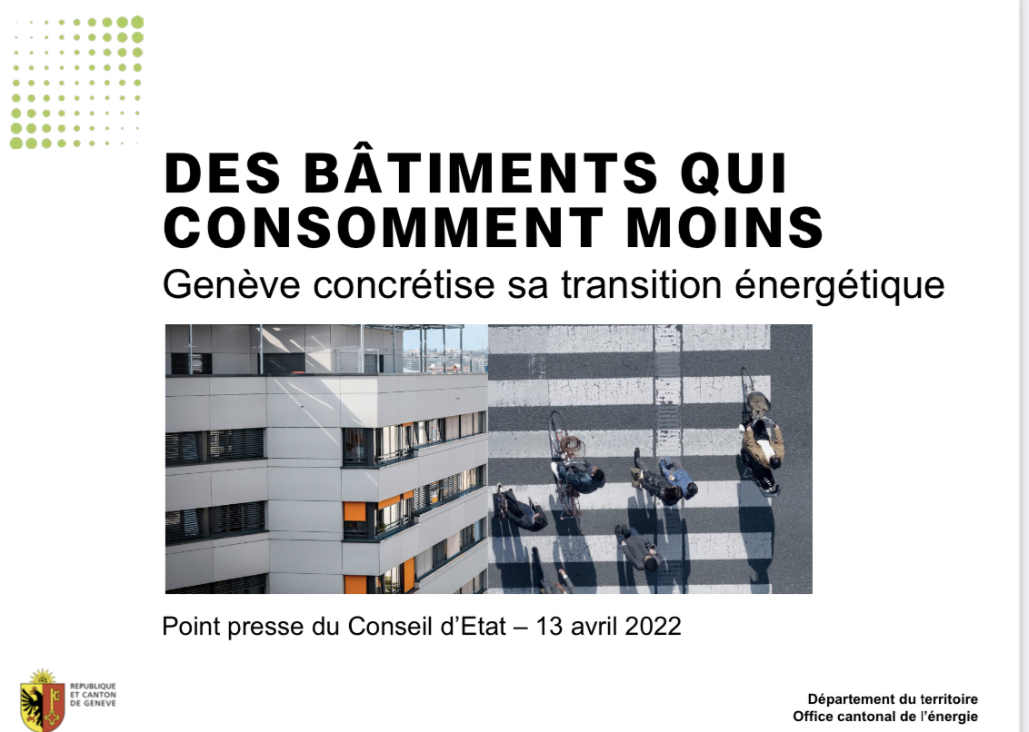Des bâtiments qui consommeront moins: Genève franchit un pas supplémentaire vers sa transition énergétique