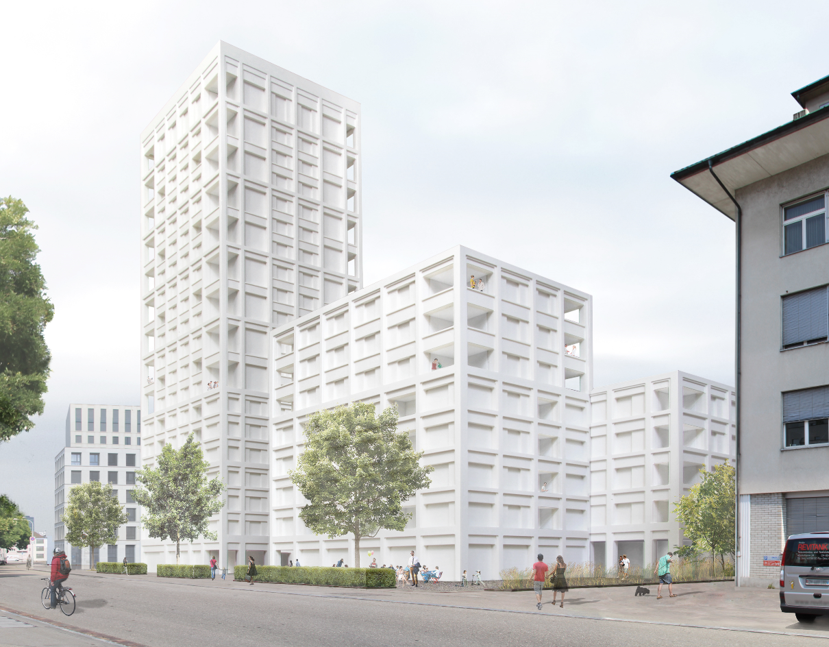 Un complexe immobilier de 277 logements comprenant également des espaces artisanaux et commerciaux est en train de naître à Zurich sur le site de l’ancienne usine de peintures «Labitzke» entre l’Albulastrasse et la Hohlstrasse. (Photo: Gigon/Guyer)